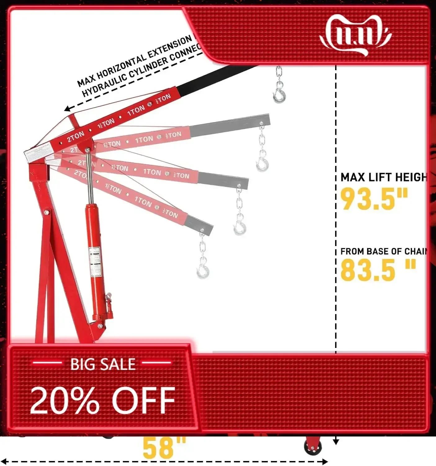 Engine Hoist Crane - BestsellerEngine Hoist 2 TON Folding Hydraulic
