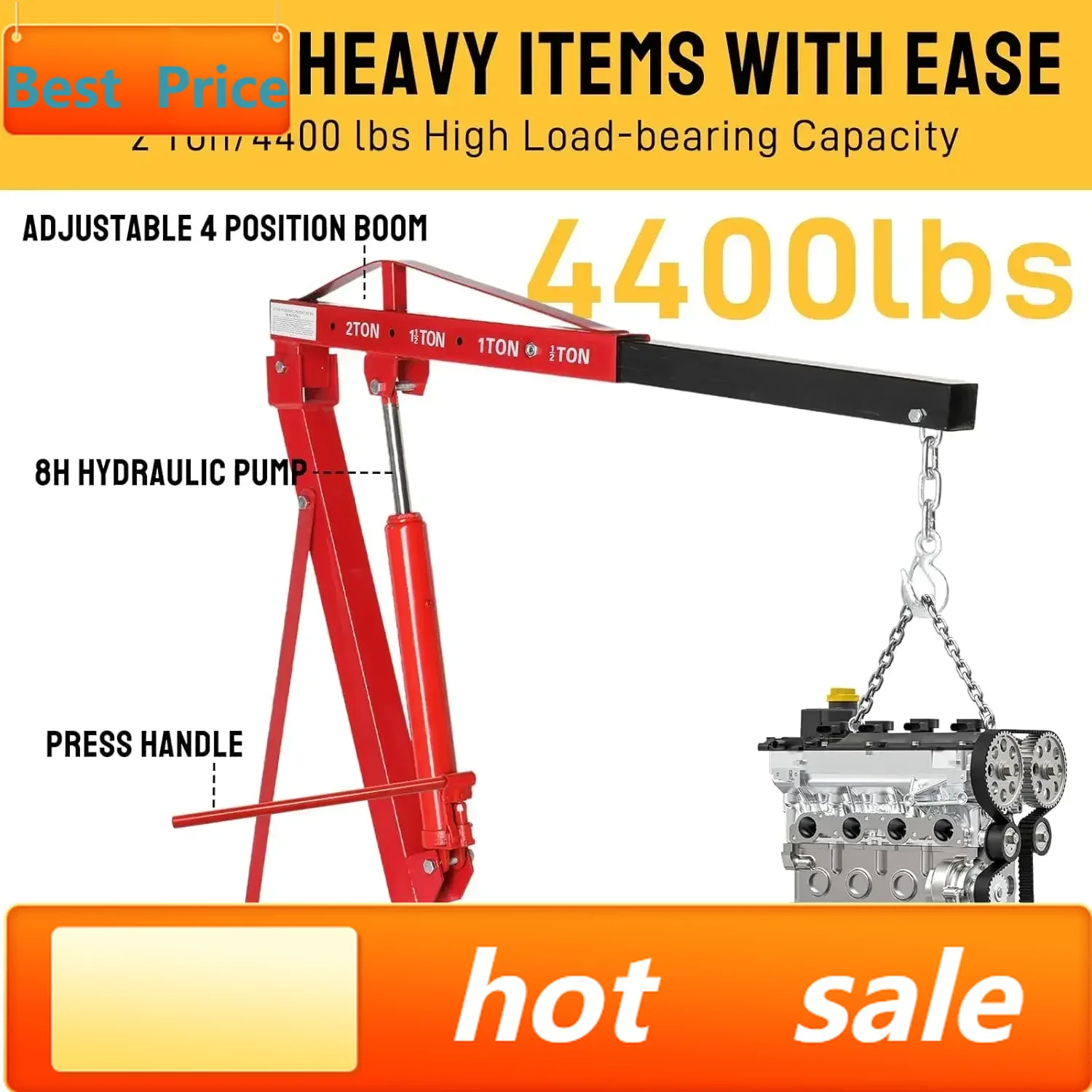 Engine Hoist Crane - BestsellerEngine Hoist 2 TON Folding Hydraulic