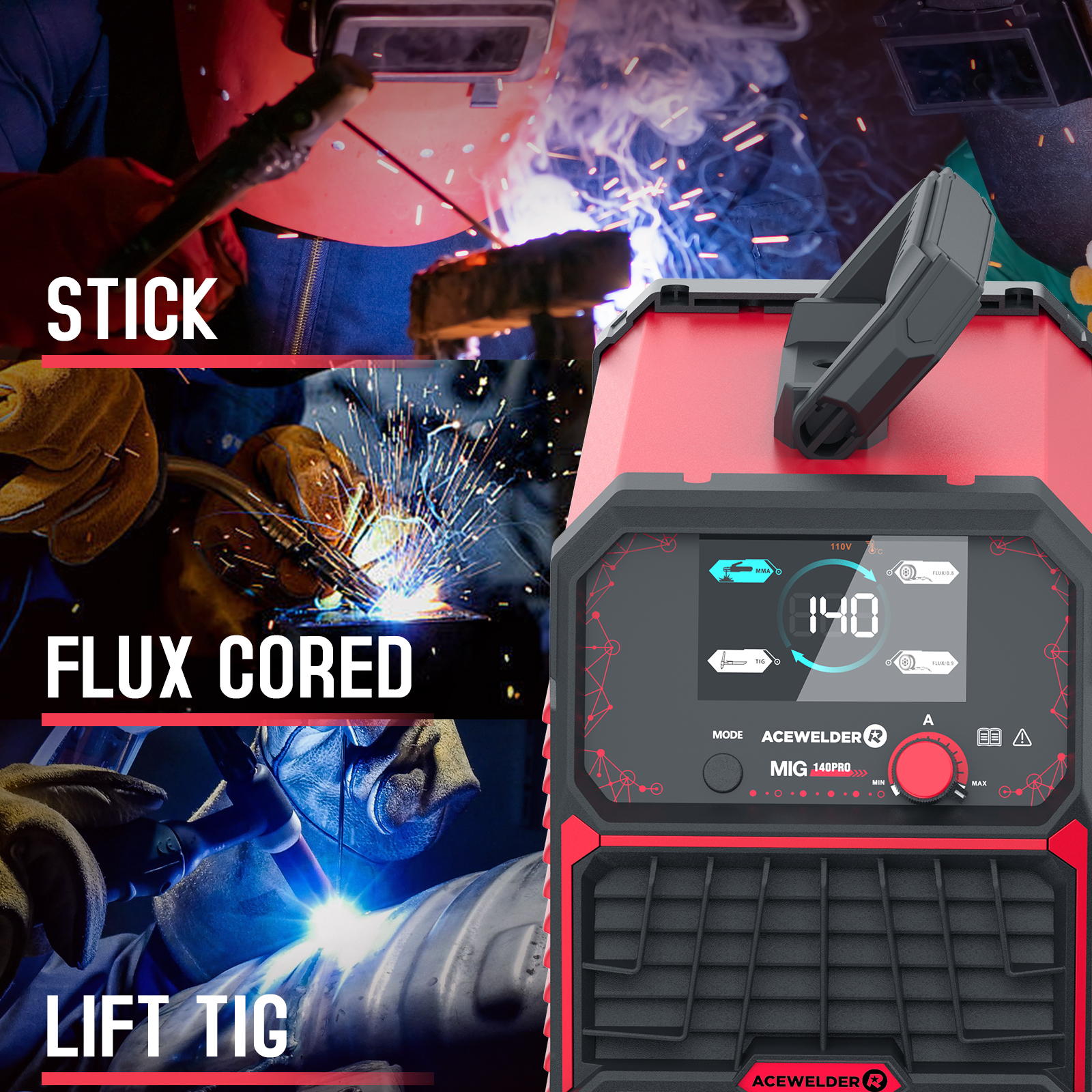 ACEWELDER 140A MIG Welder 110V - Tig Welder Machine のレビューと価格