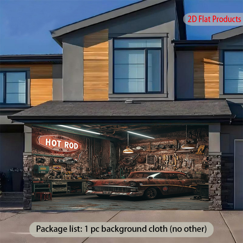 1Vintage Car Garage Banner Bac - Auto Repair Shop Background のレビューと価格