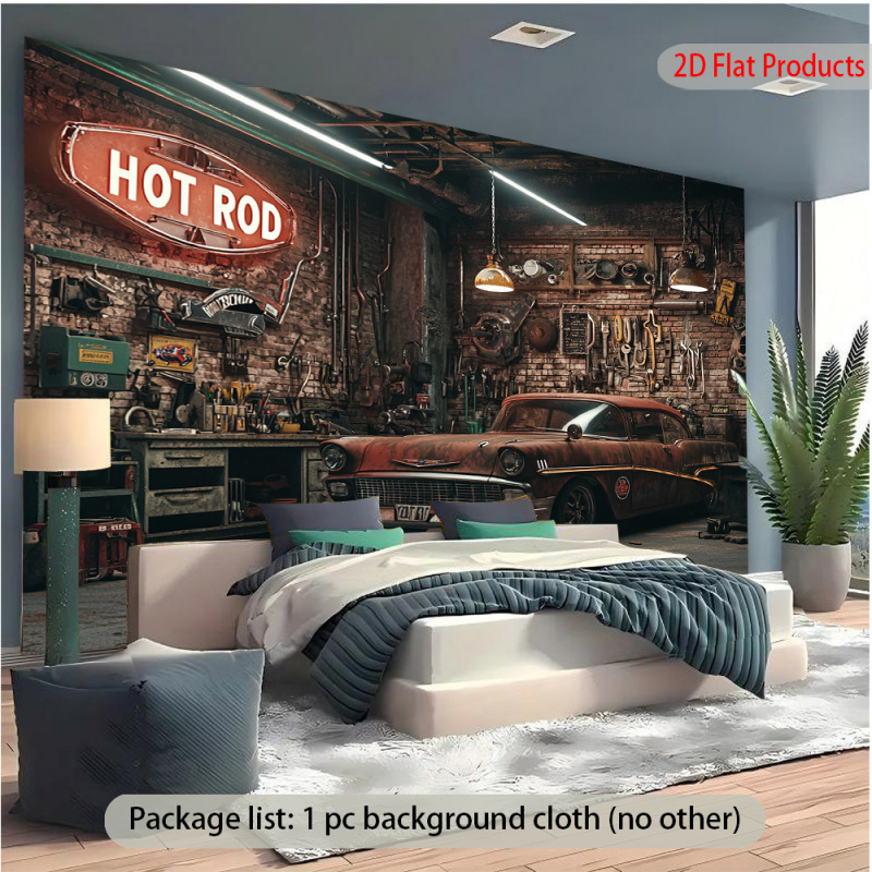 1Vintage Car Garage Banner Bac - Auto Repair Shop Background のレビューと価格